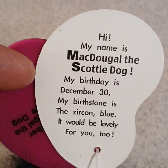 🩷Avon Full O Beans, MACDOUGAL THE SCOTTY DOG W/KEYCHAIN - Picture 8 of 12